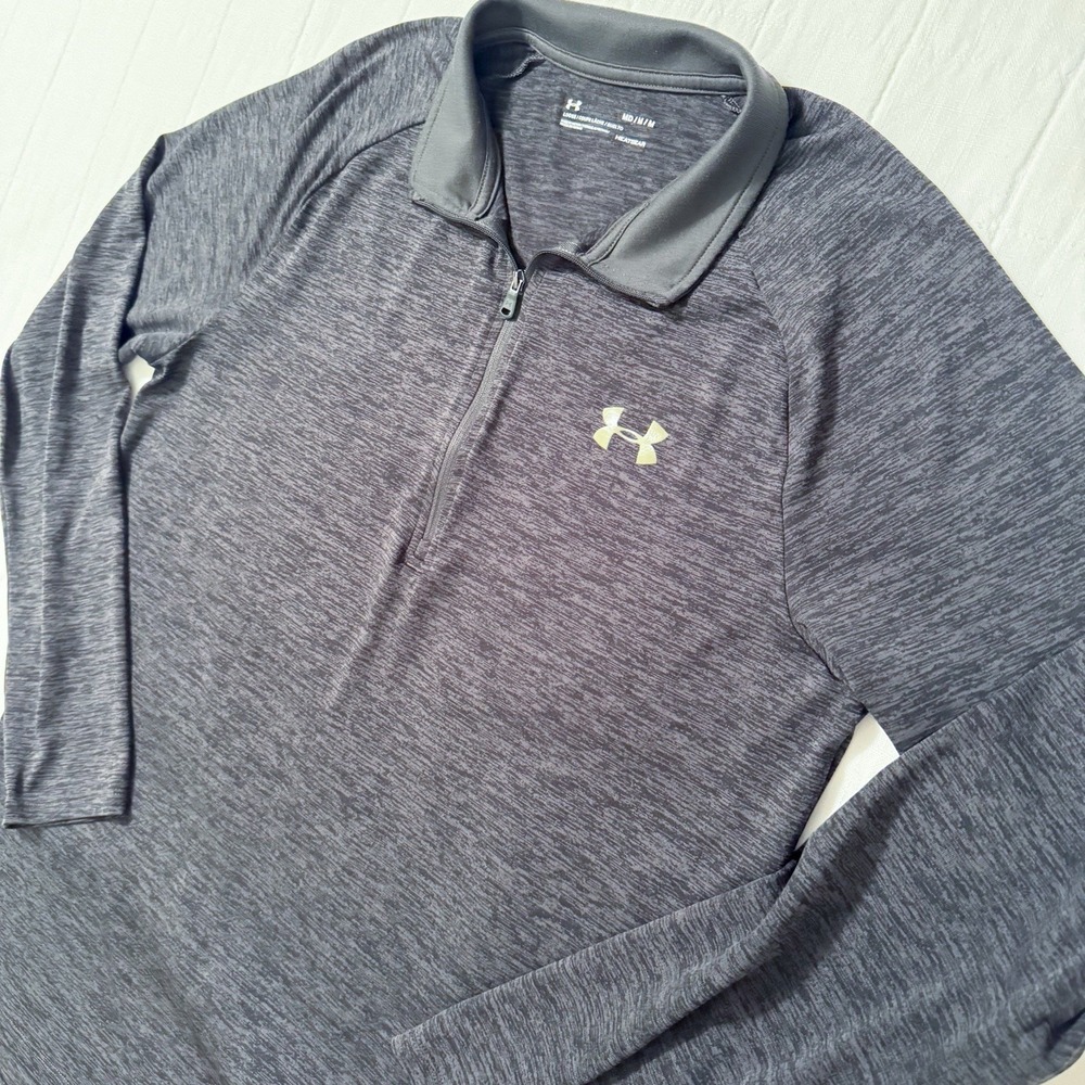 Under Armour Gray Heatgear Loose Quick Dry Quarter Zip Shirt Women's Size Medium